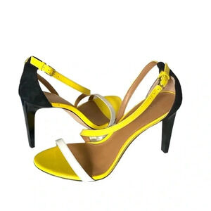 CALVIN KLEIN |Narella Yellow/White/Black Patent & Suede Stiletto Heels Size 7.5M
